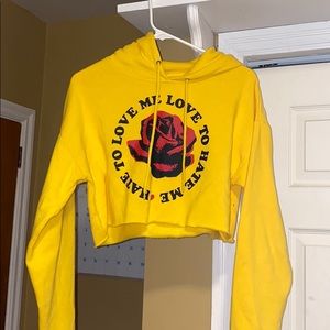 Love Me Love Me Not Cropped Hoodie